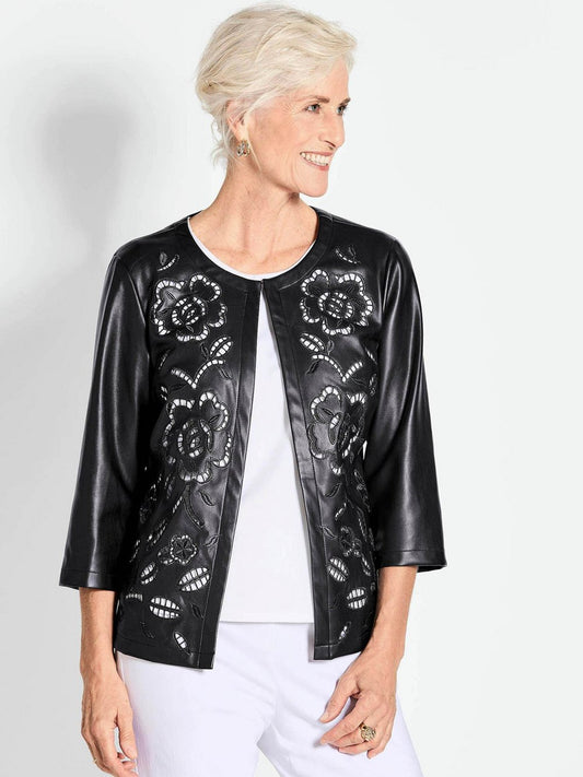 Goldner Jacke in Lederoptik Damen