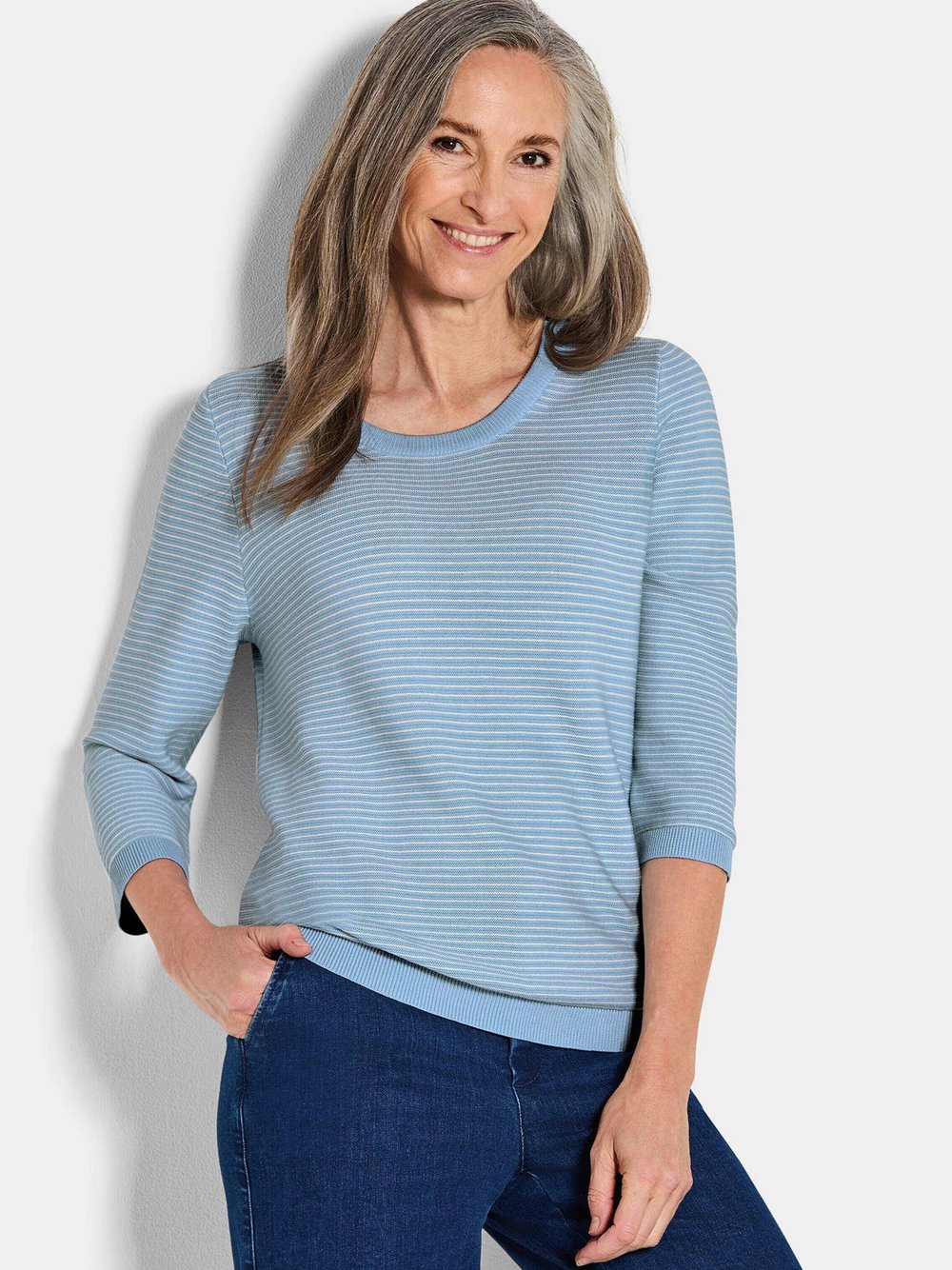 Goldner Strickpullover Damen Baumwolle gemustert