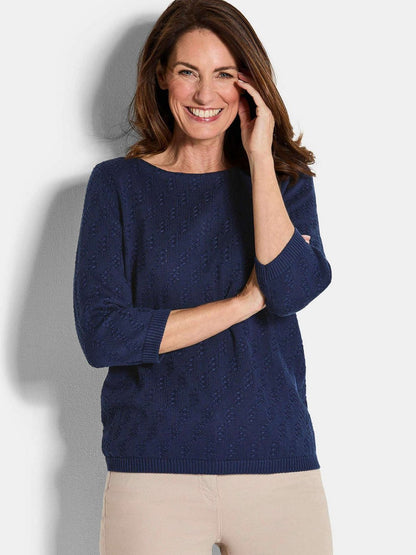 Goldner Strickpullover Damen Baumwolle