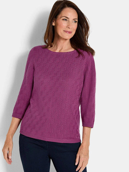 Goldner Strickpullover Damen Baumwolle
