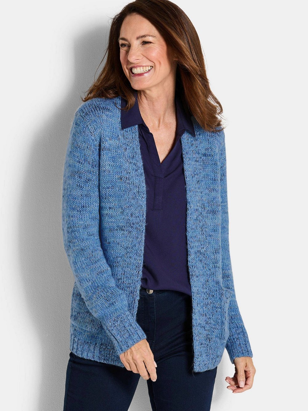 Goldner Strickjacke Damen meliert