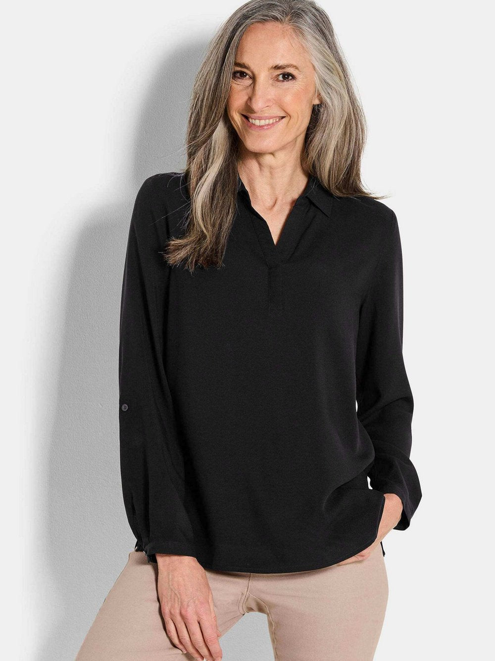 Goldner Schlupfbluse Damen Viskose