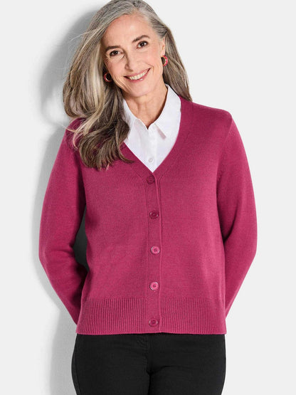 Goldner Strickjacke Damen Schurwolle