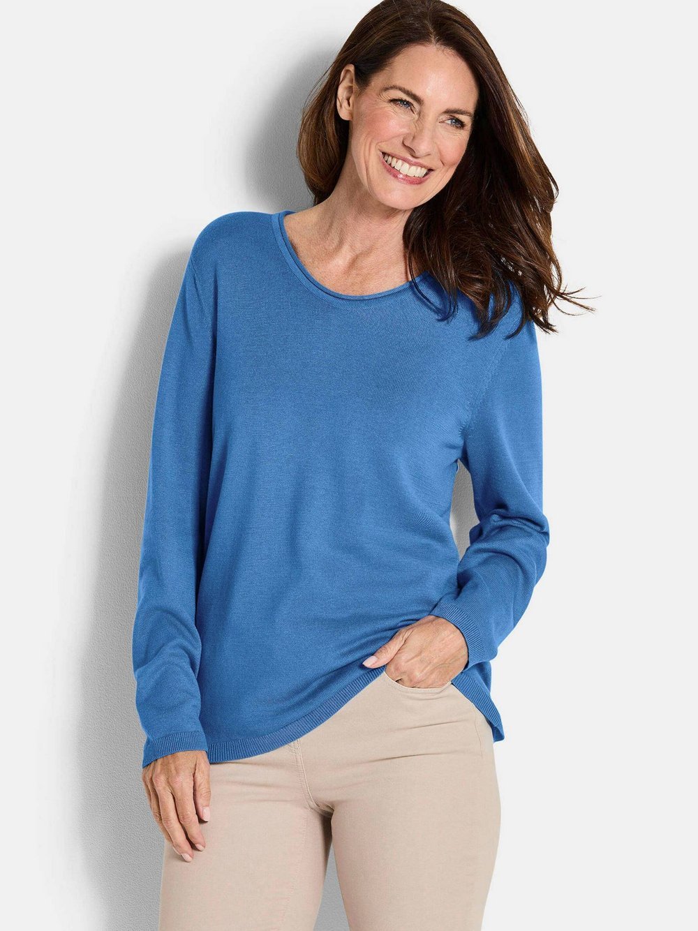 Goldner Strickpullover Damen Baumwolle