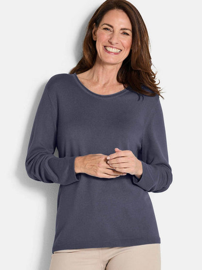 Goldner Strickpullover Damen Baumwolle