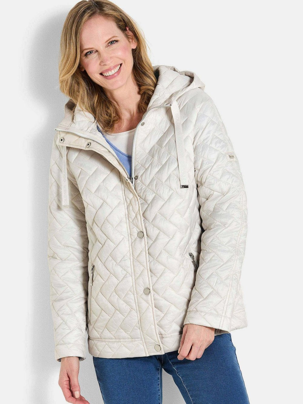 Goldner Steppjacke Damen Polyamid