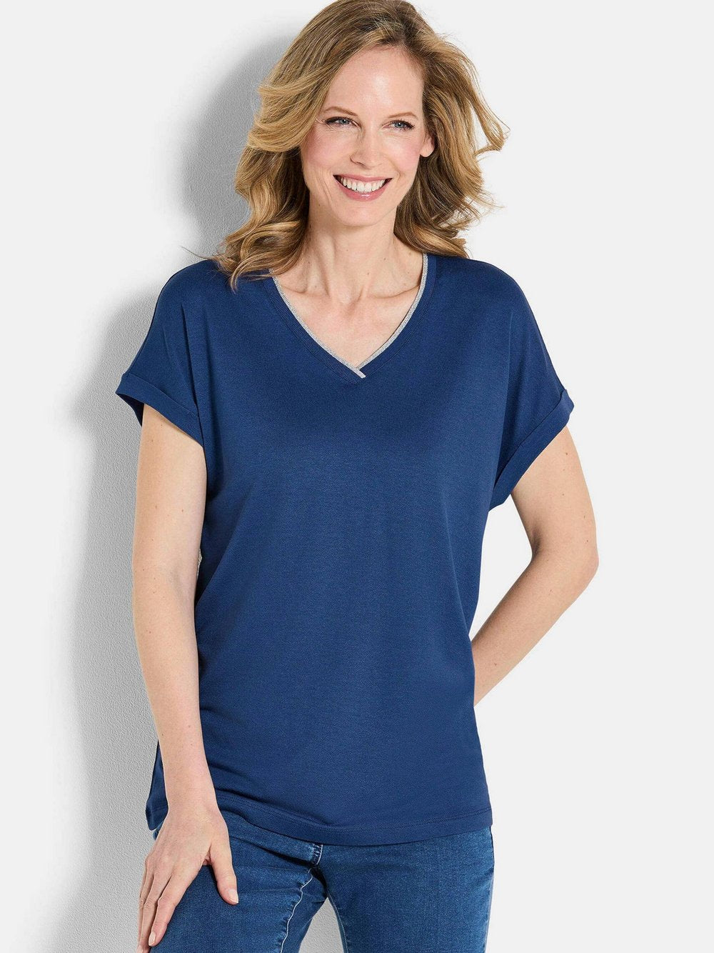 Goldner Blusenshirt Damen Viskose