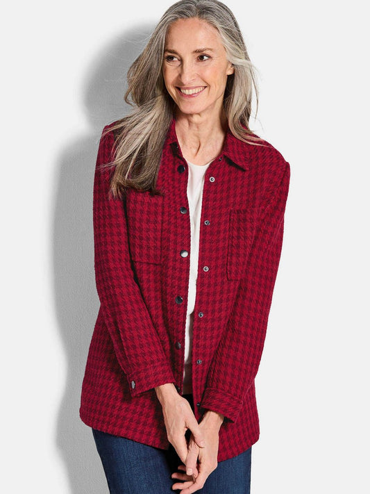 Goldner Hemdjacke Damen gemustert