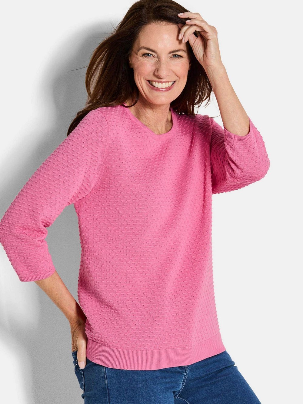Goldner Strickpullover Damen Baumwolle