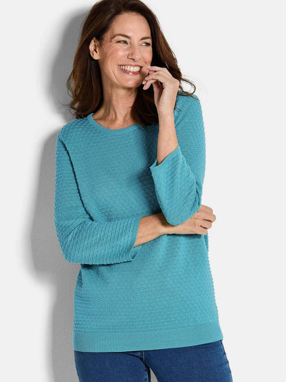 Goldner Strickpullover Damen Baumwolle
