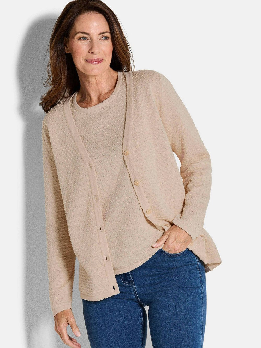 Goldner Strickjacke Damen Baumwolle