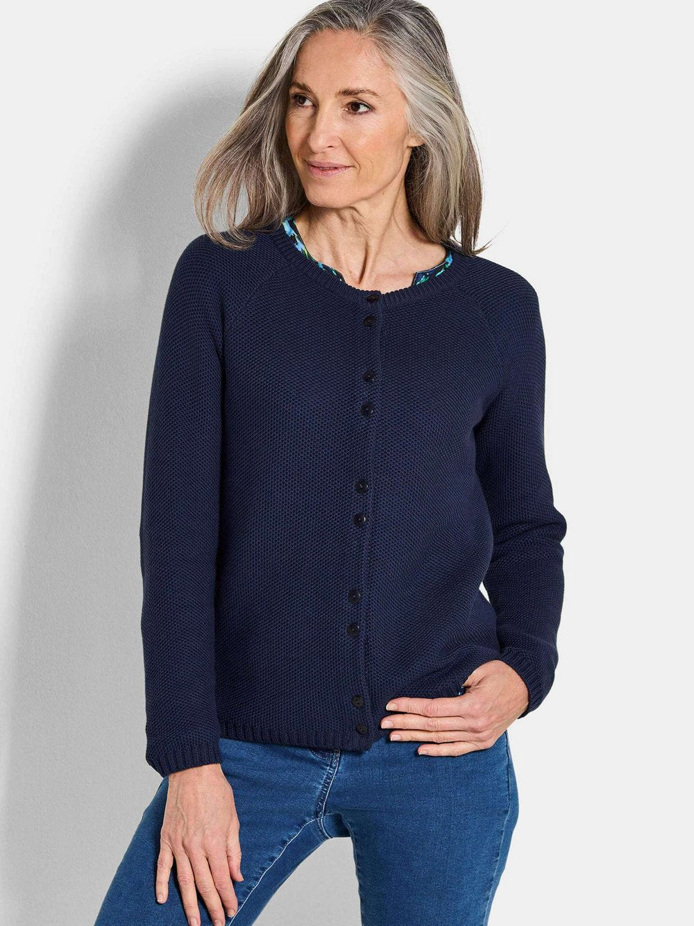 Goldner Strickjacke Damen Baumwolle