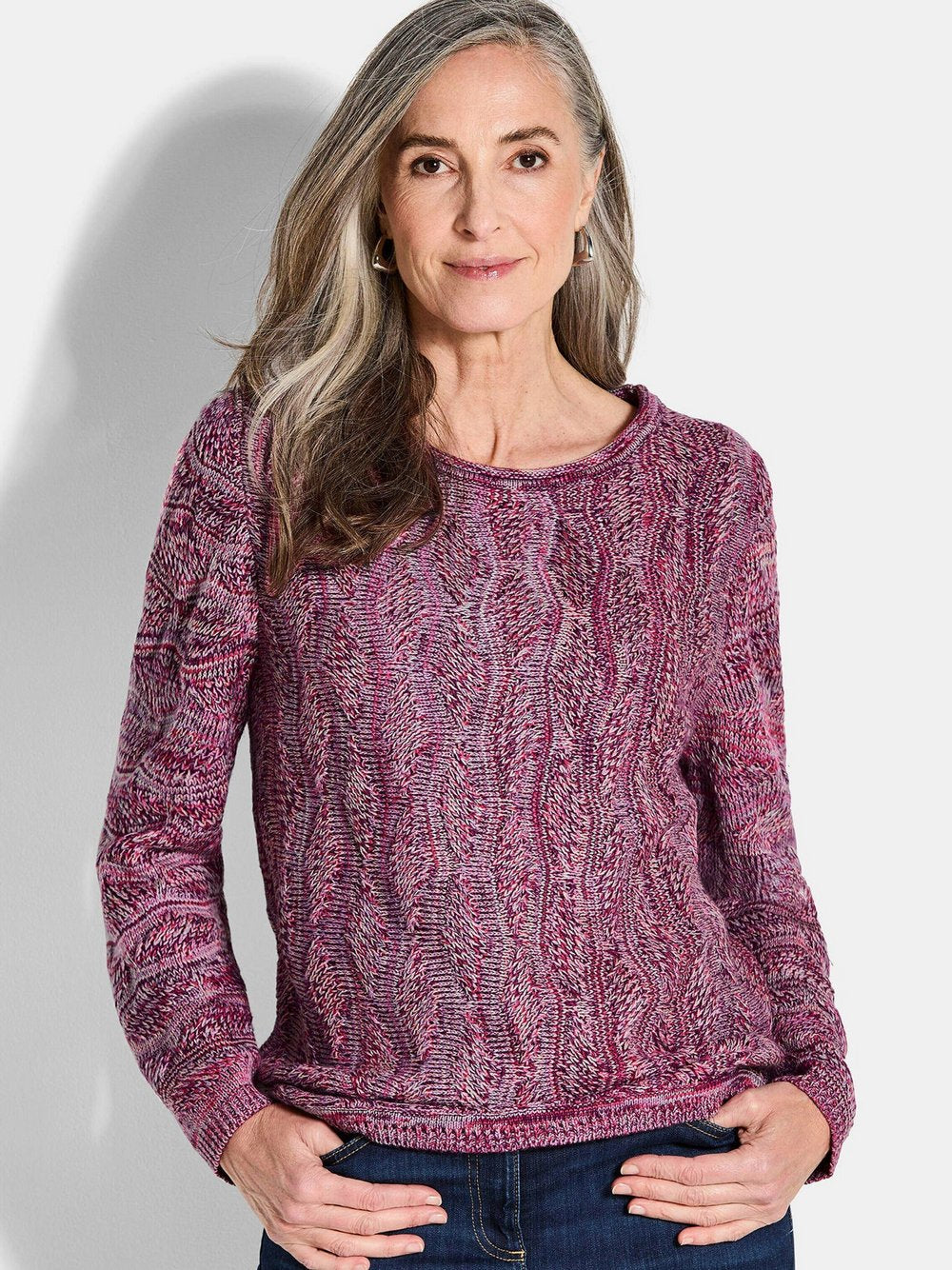 Goldner Strickpullover Damen meliert