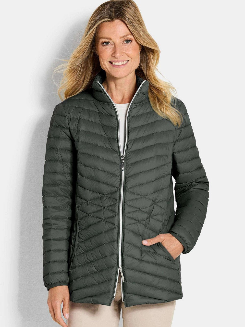 Goldner Steppjacke Damen Polyamid