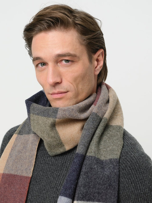 Profuomo Schal Herren Lambswool bedruckt