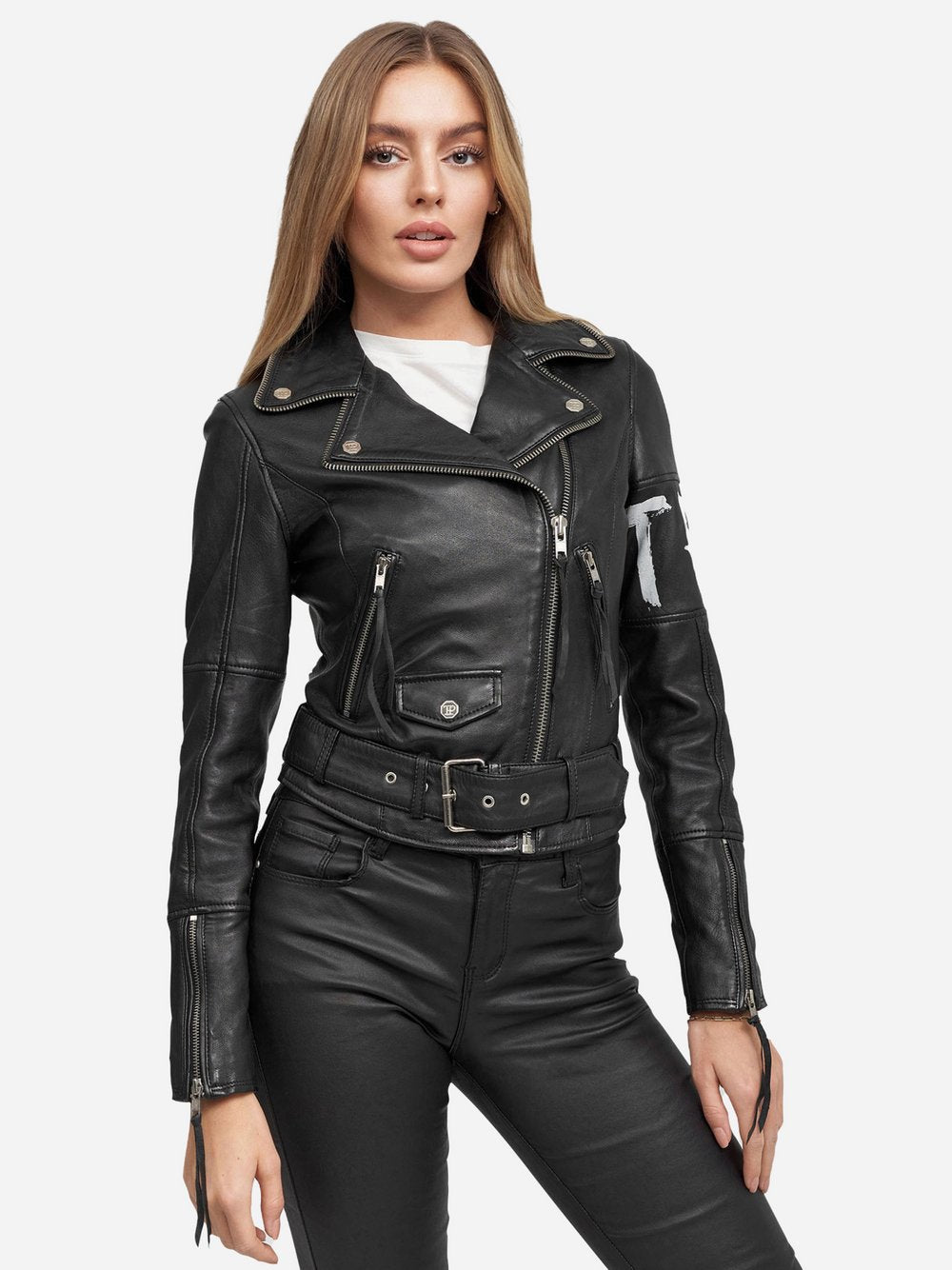 Trueprodigy Lederjacke Damen bedruckt