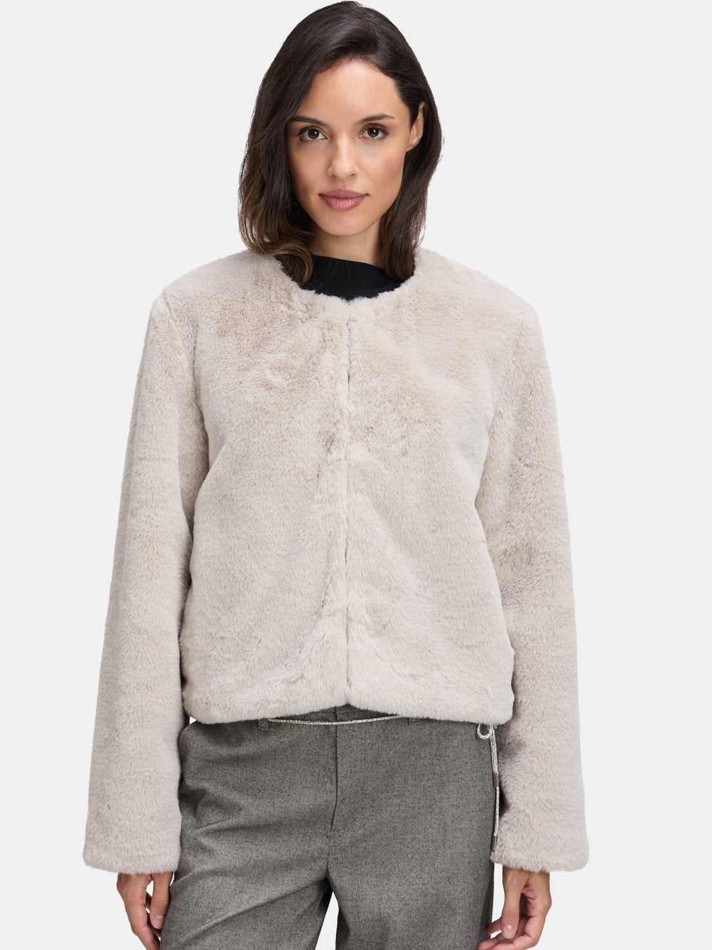 Cartoon Kunstfell-Jacke Damen