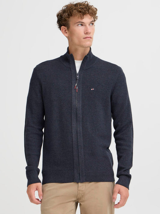 FQ1924 Strickjacke Herren Baumwolle strukturiert