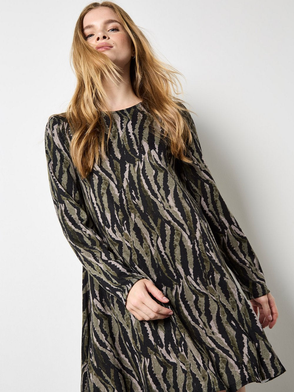 Apricot Minikleid Damen gemustert