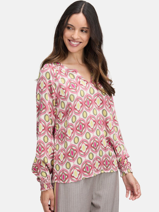 Cartoon Schlupfbluse Damen Viskose gemustert