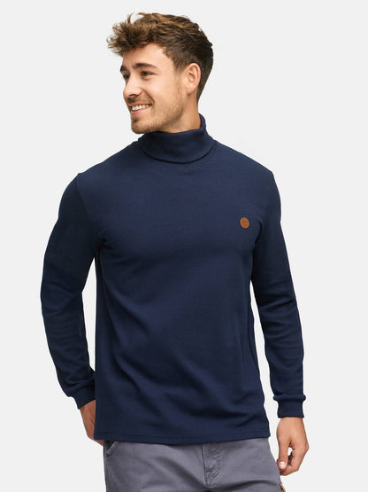 Indicode Langarmshirt Rollkragen Herren Baumwolle