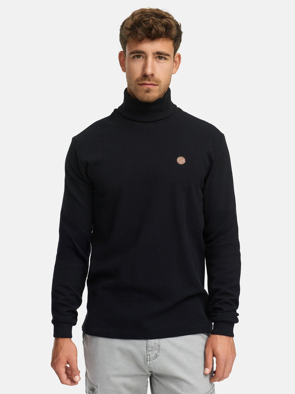 Indicode Langarmshirt Rollkragen Herren Baumwolle