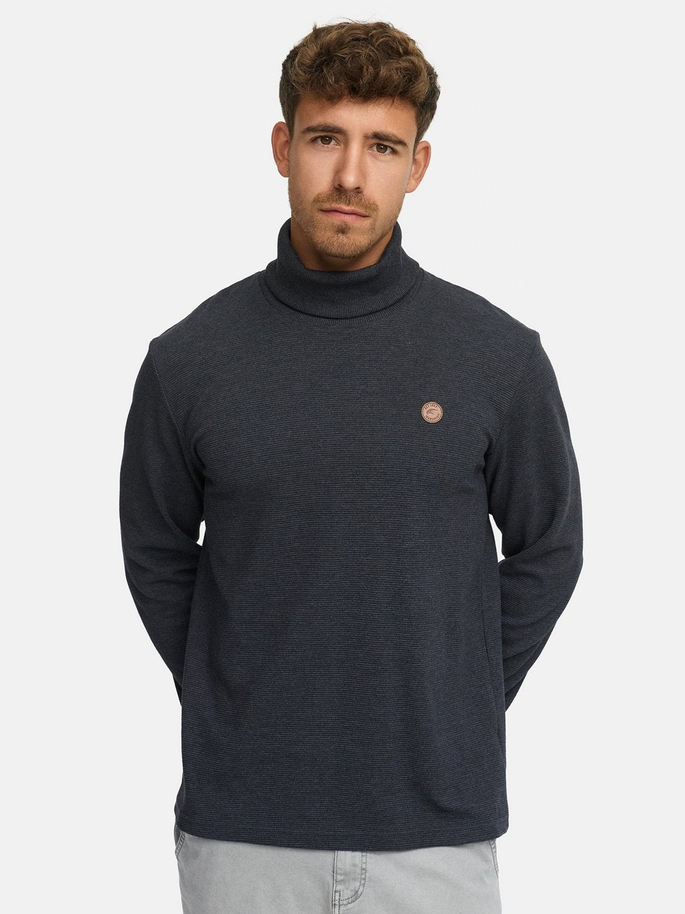 Indicode Langarmshirt Rollkragen Herren Baumwolle