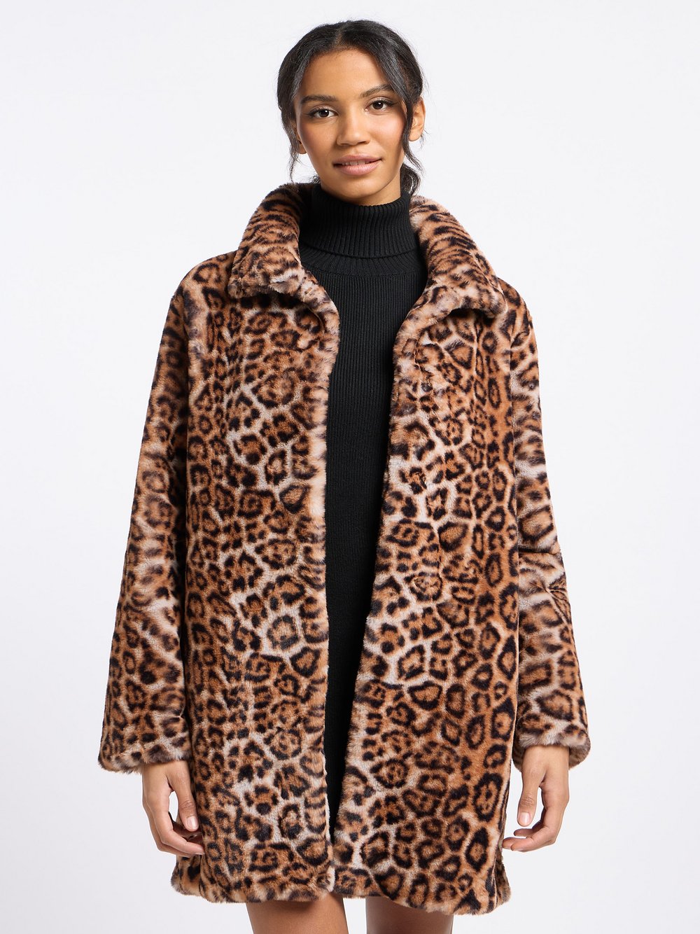 Frieda & Freddies Fellimitatmantel Damen gemustert