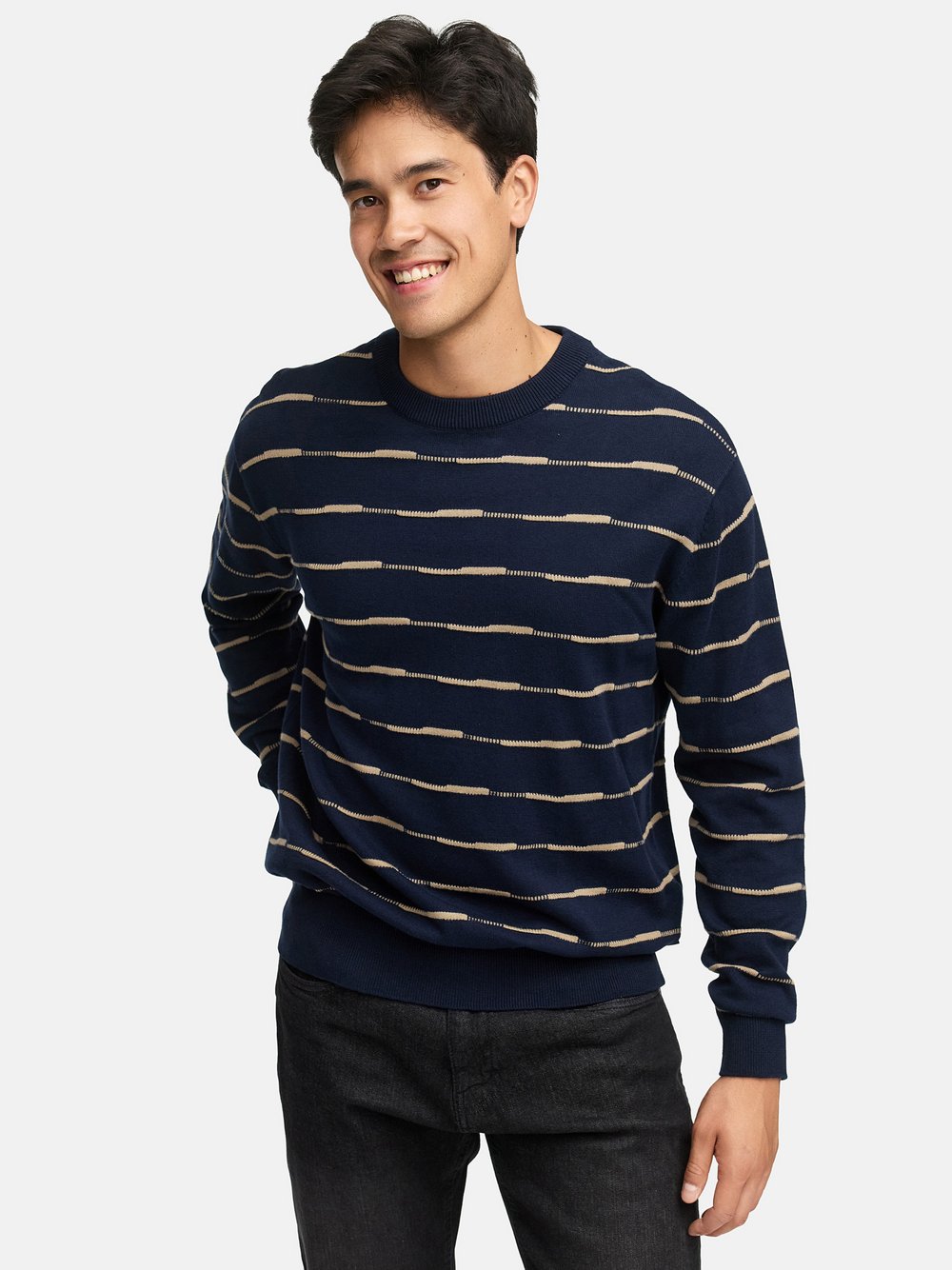 Indicode Strickpullover Herren Baumwolle gestreift