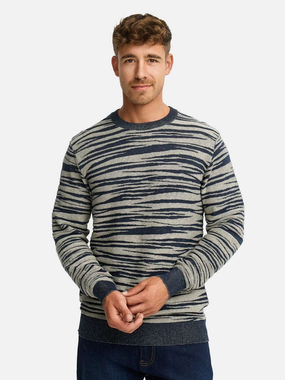 Indicode Strickpullover Herren Baumwolle gestreift