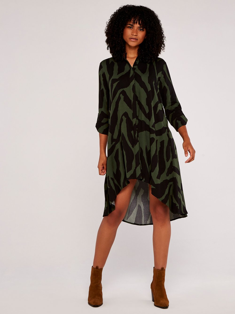 Apricot Minikleid Damen Viskose gemustert