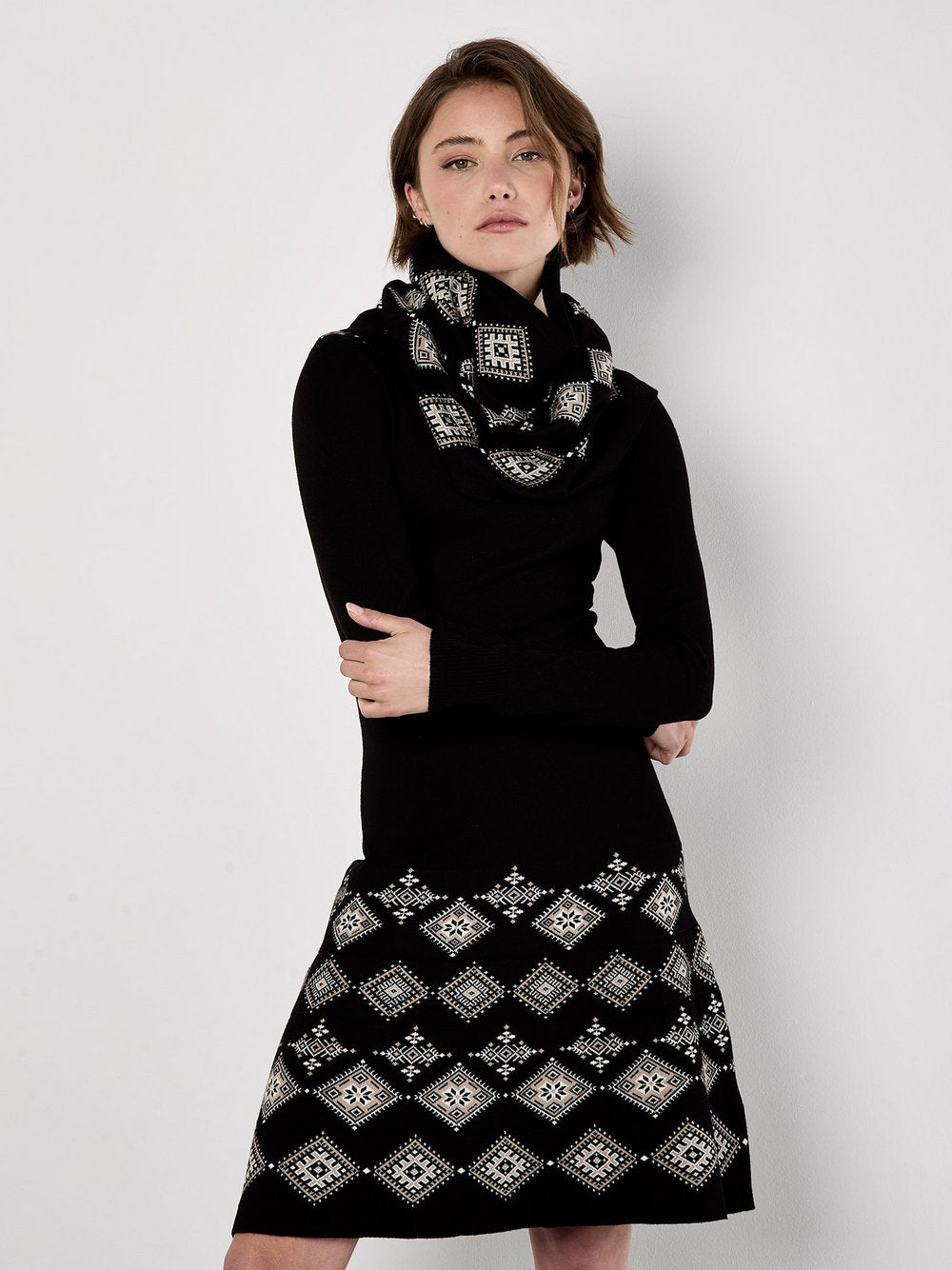 Apricot Minikleid Damen Viskose bedruckt