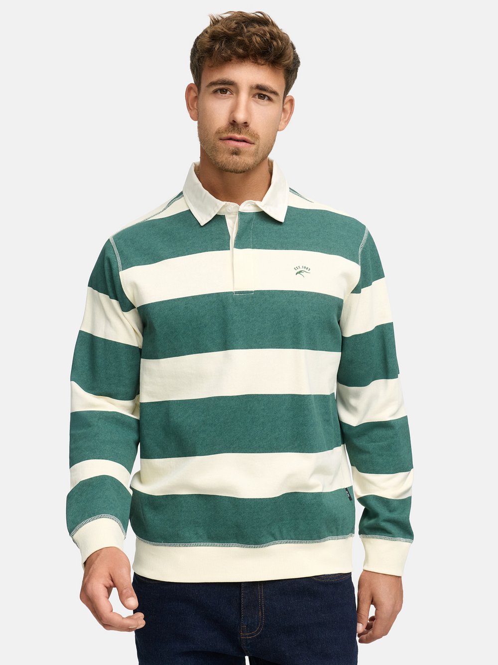 Indicode Langarmshirt Herren Baumwolle gestreift