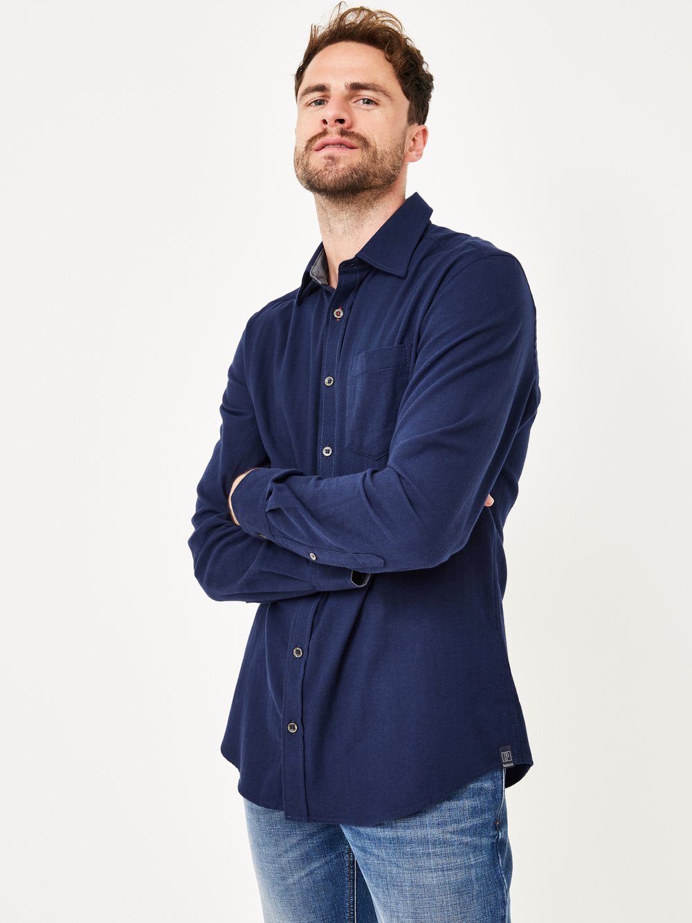 Paddock`s Langarmshirt Herren Regular Fit Baumwolle