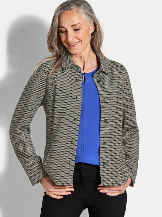 Goldner Hemdjacke Damen Baumwolle gemustert