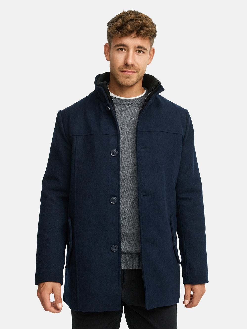 Indicode Mantel Herren Wolle