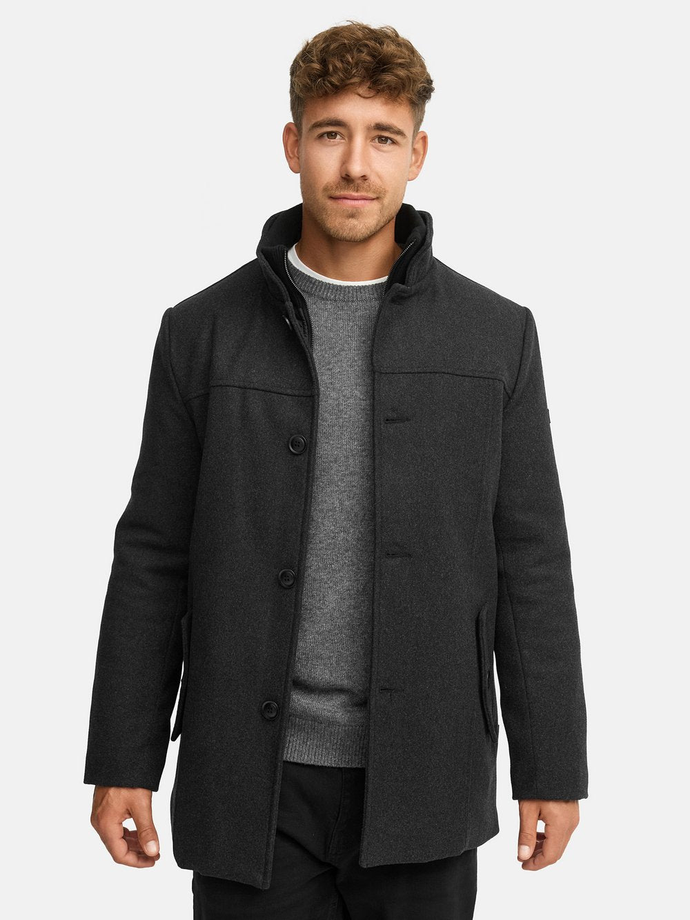 Indicode Mantel Herren Wolle