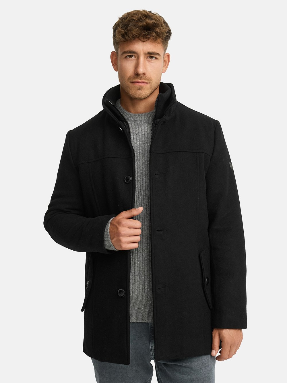 Indicode Mantel Herren Wolle