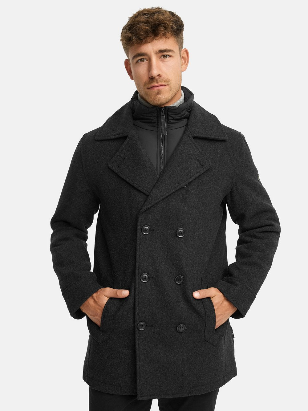 Indicode Mantel Herren Wolle