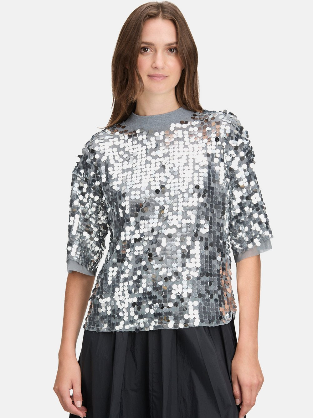 Cartoon Pailletten-Pullover Damen