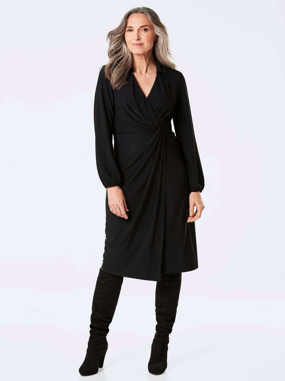 Goldner Wickelkleid Damen