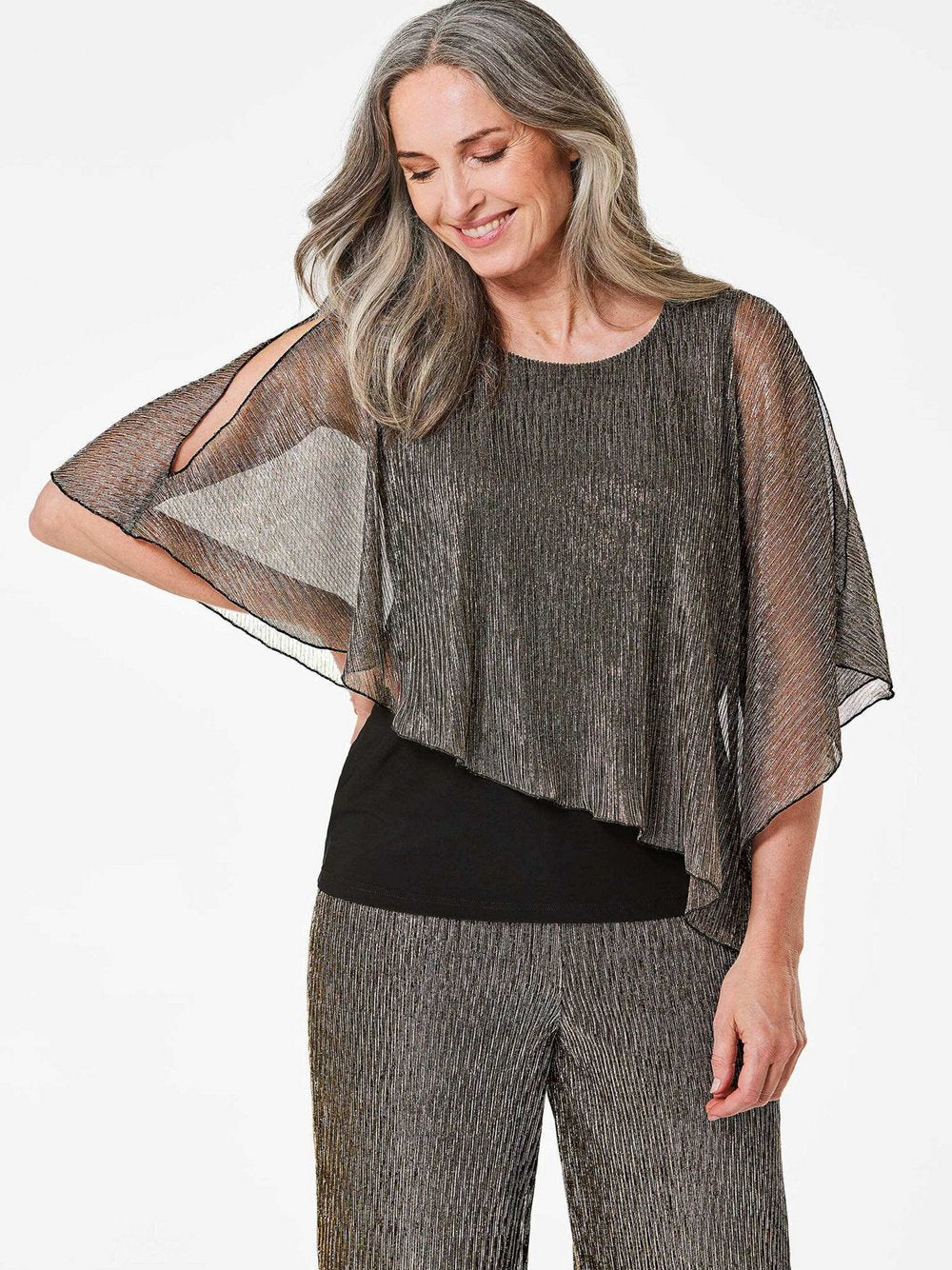 Goldner Blusenshirt Damen