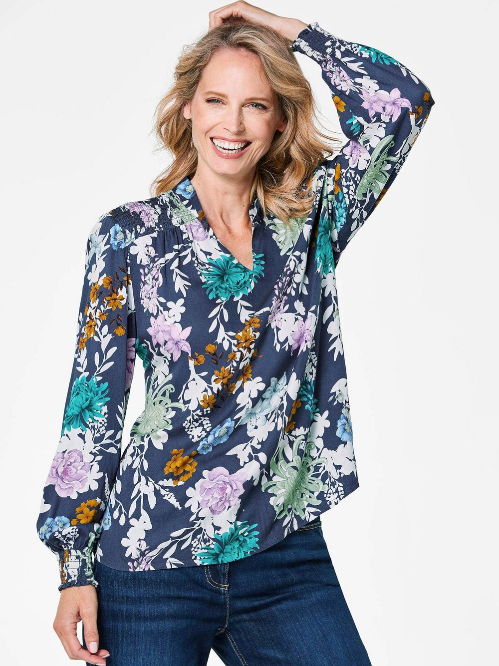 Goldner Tunika Damen Viskose gemustert