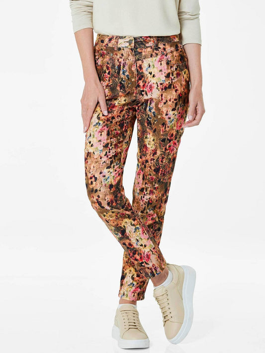 Goldner Cordhose Damen Baumwolle gemustert