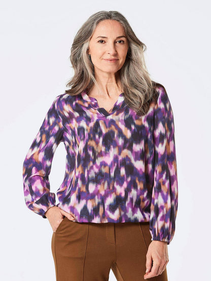 Goldner Bluse Damen Viskose gemustert