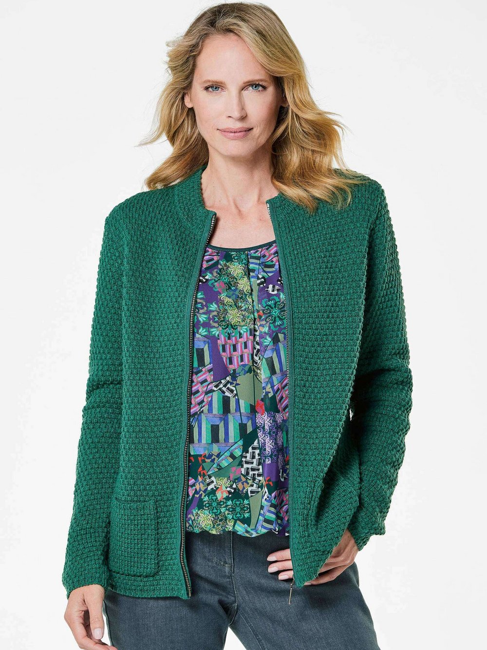 Goldner Strickjacke Damen Schurwolle