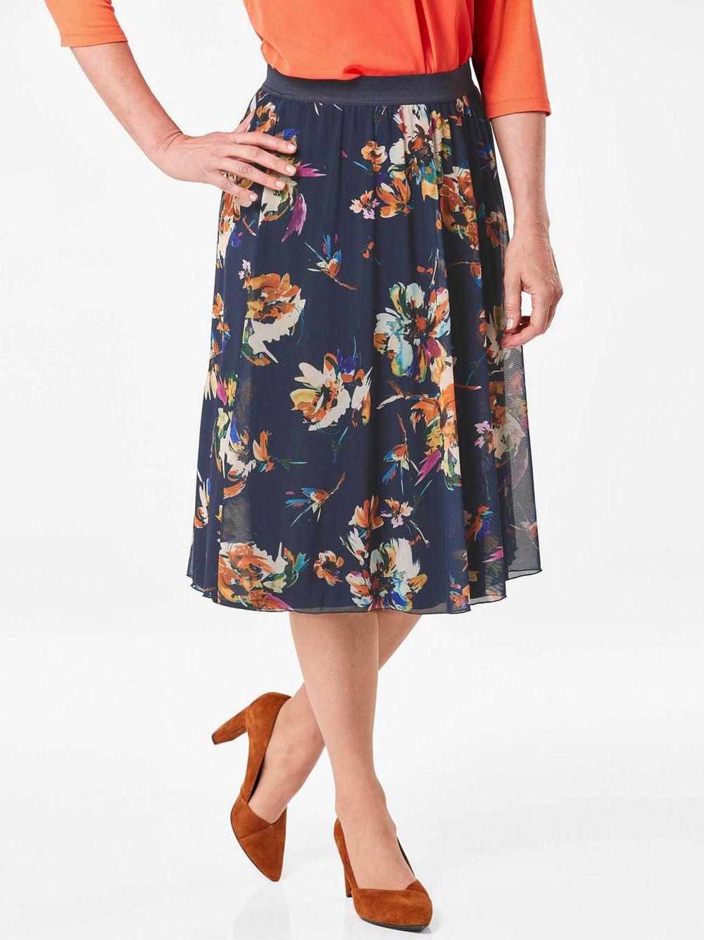 Goldner Mesh-Rock Damen gemustert