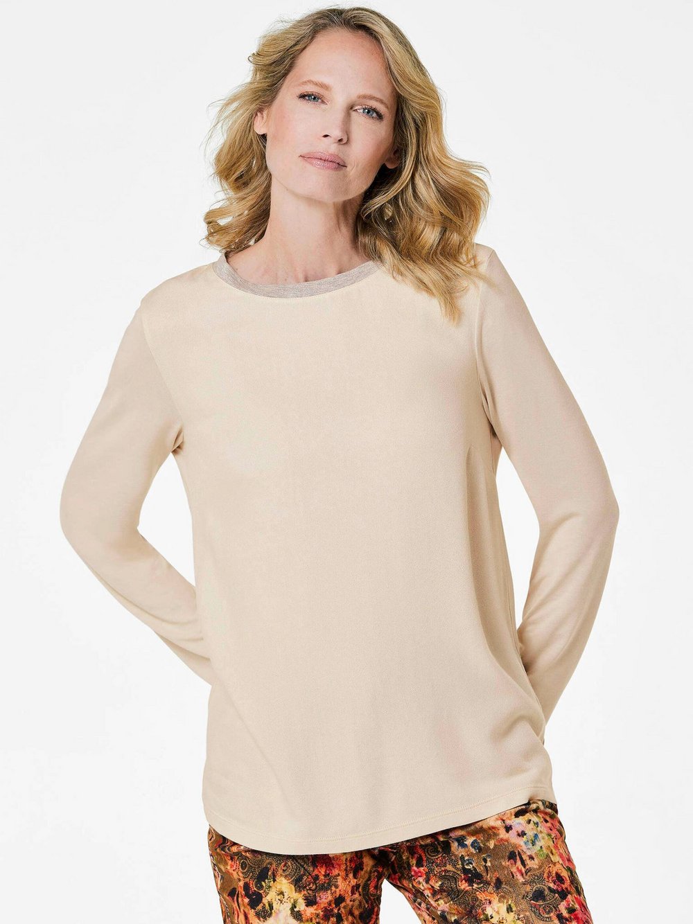 Goldner Blusenshirt Damen Viskose