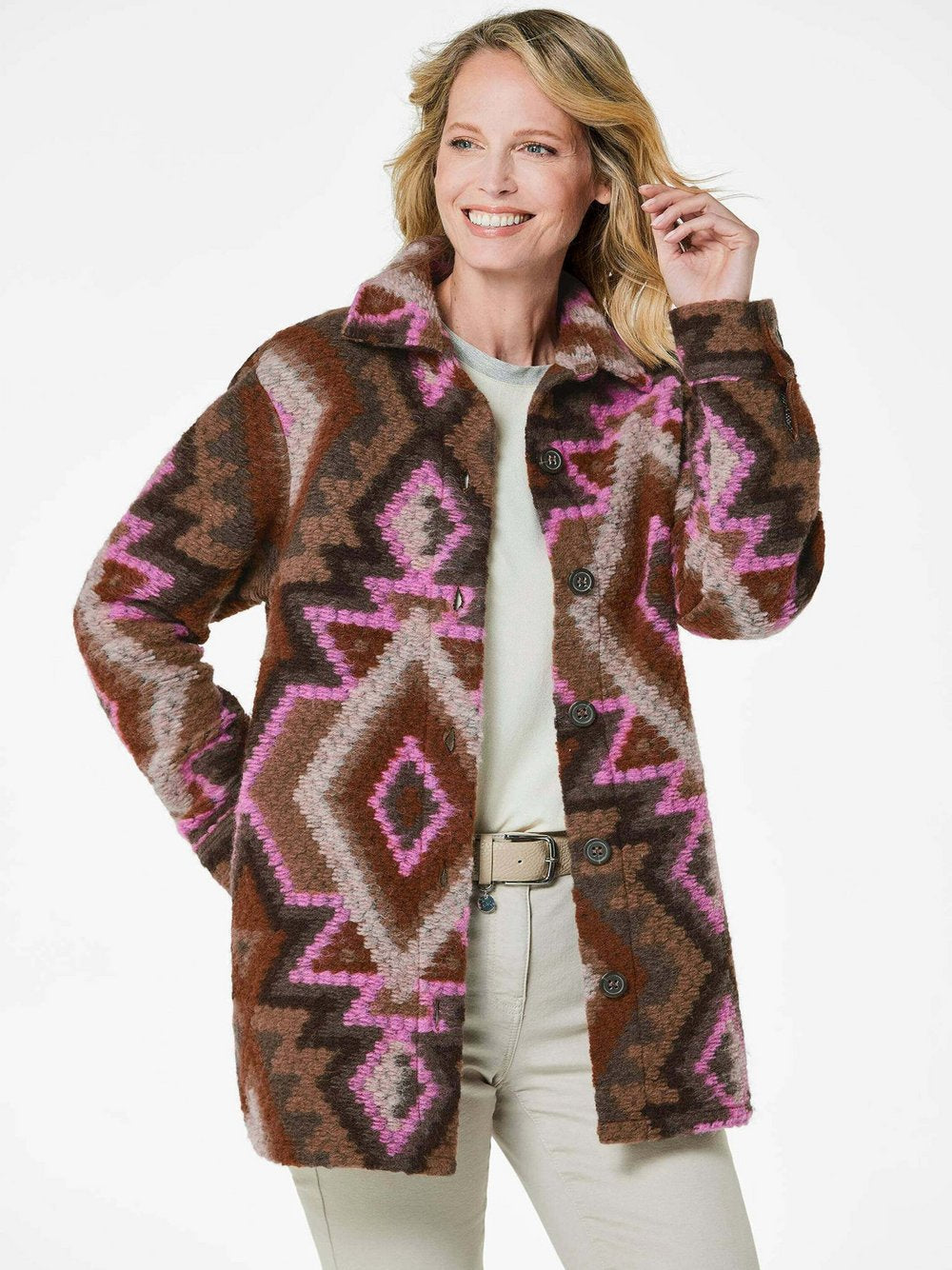 Goldner Hemdjacke Damen gemustert