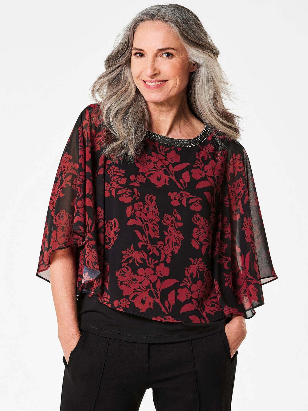 Goldner Blusenshirt Damen gemustert